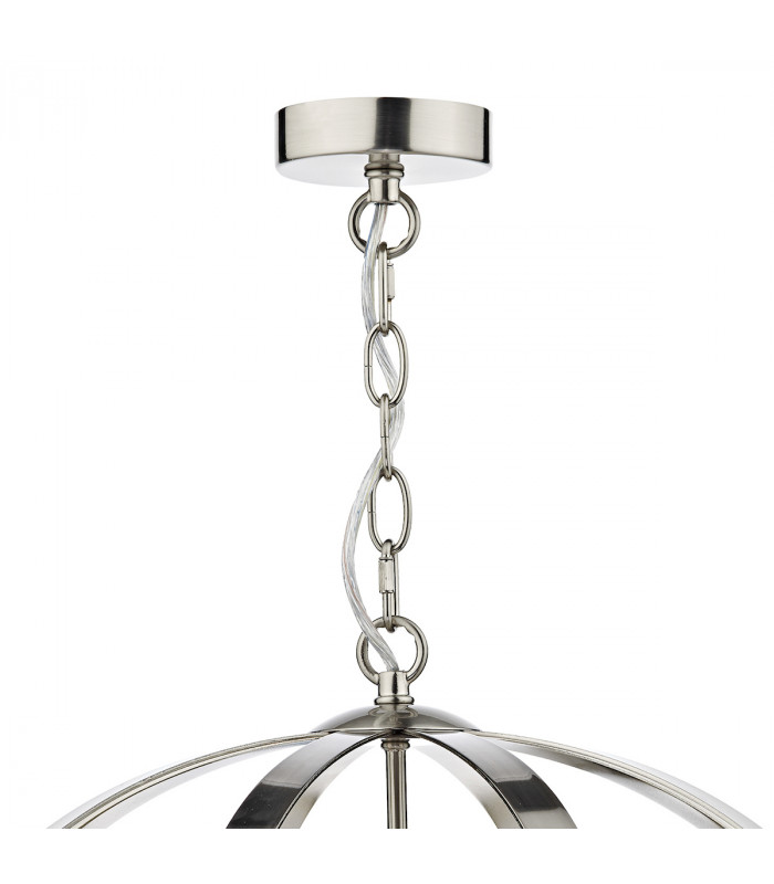 Cage Pendant Light Satin Chrome, 3x E14