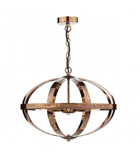 Cage Pendant Light Petrol Copper, 3x E14