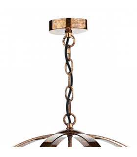 Cage Pendant Light Petrol Copper, 3x E14