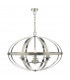 Cage Pendant Light Satin Chrome, 6x E14
