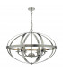 Cage Pendant Light Satin Chrome, 6x E14