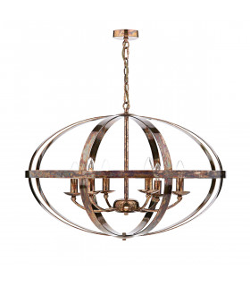 Cage Pendant Light Petrol Copper, 6x E14