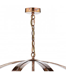 Cage Pendant Light Petrol Copper, 6x E14