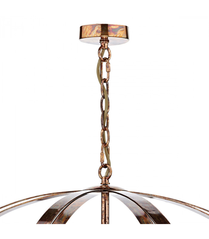 Cage Pendant Light Petrol Copper, 6x E14