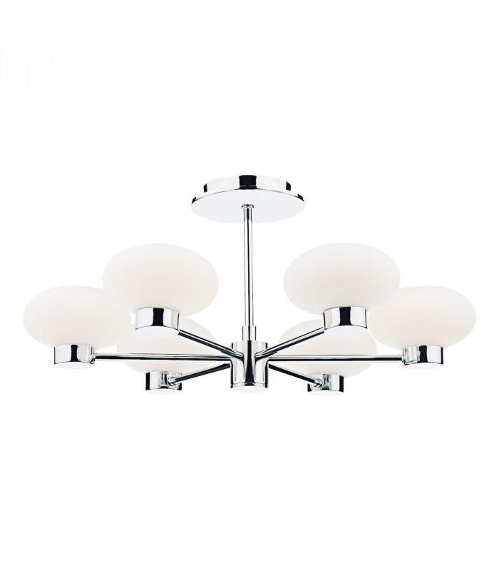 Semi Flush Ceiling Light Light Polished Chrome, 6x G9