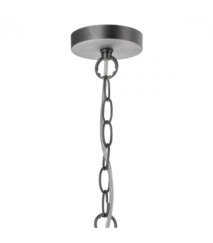 Dome Pendant Light Antique Chrome Textured glass, 1x E27