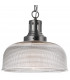 Dome Pendant Light Antique Chrome Textured glass, 1x E27