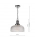Dome Pendant Light Antique Chrome Textured glass, 1x E27