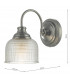 Dome Wall Light Antique Chrome & Textured Glass