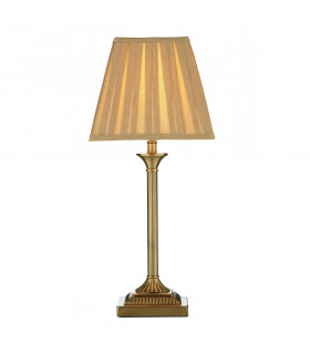 Table Lamp Antique Brass complete with Round Tapered Shade