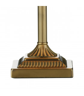 Table Lamp Antique Brass complete with Round Tapered Shade