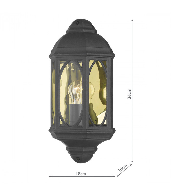 Lantern Wall Light Black IP43