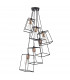 Cube Wire Frame Cluster Pendant Light Black, 6x E27
