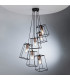 Cube Wire Frame Cluster Pendant Light Black, 6x E27