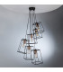 Cube Wire Frame Cluster Pendant Light Black, 6x E27