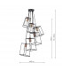 Cube Wire Frame Cluster Pendant Light Black, 6x E27