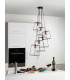 Cube Wire Frame Cluster Pendant Light Black, 6x E27