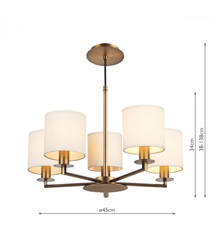 Pendant Light Dual Mount Bronze, 5x E14