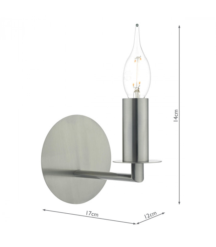 Candle Wall Light Satin Nickel