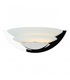 Uplighter Glass 2 Disc Wall Light Chrome