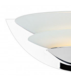 Uplighter Glass 2 Disc Wall Light Chrome