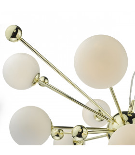 Pendant Light Gold & Opal Glass, 10x G9