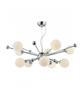 Pendant Light Polished Chrome & Opal Glass, 10x G9