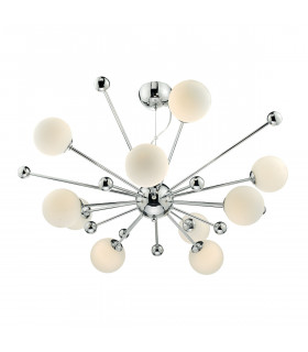 Pendant Light Polished Chrome & Opal Glass, 10x G9