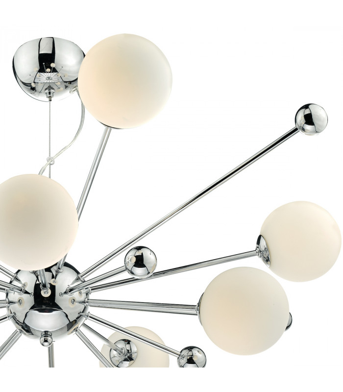 Pendant Light Polished Chrome & Opal Glass, 10x G9