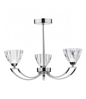 Semi Flush Ceiling Light Light Polished Chrome, 3x G9