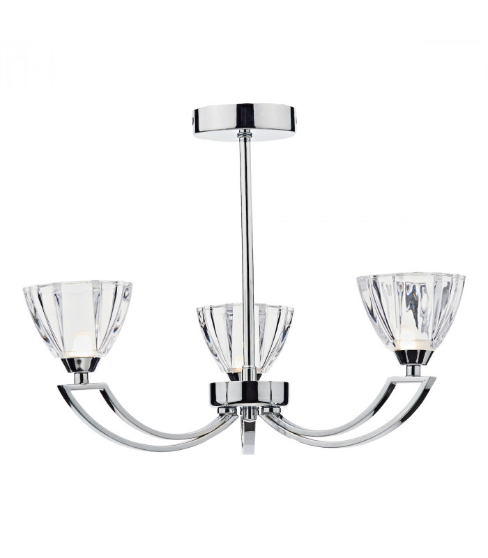 Semi Flush Ceiling Light Light Polished Chrome, 3x G9
