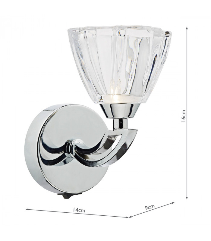 Single Wall Light Polished Chrome