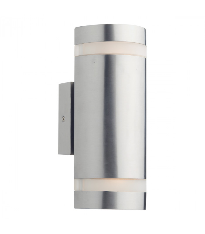 Up Down Lighters Cylinder Stainless Steel Wall Light LED IP44, 2x LED