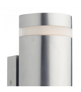 Up Down Lighters Cylinder Stainless Steel Wall Light LED IP44, 2x LED