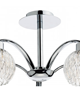 Semi Flush Ceiling Light Light Polished Chrome, 5x G9