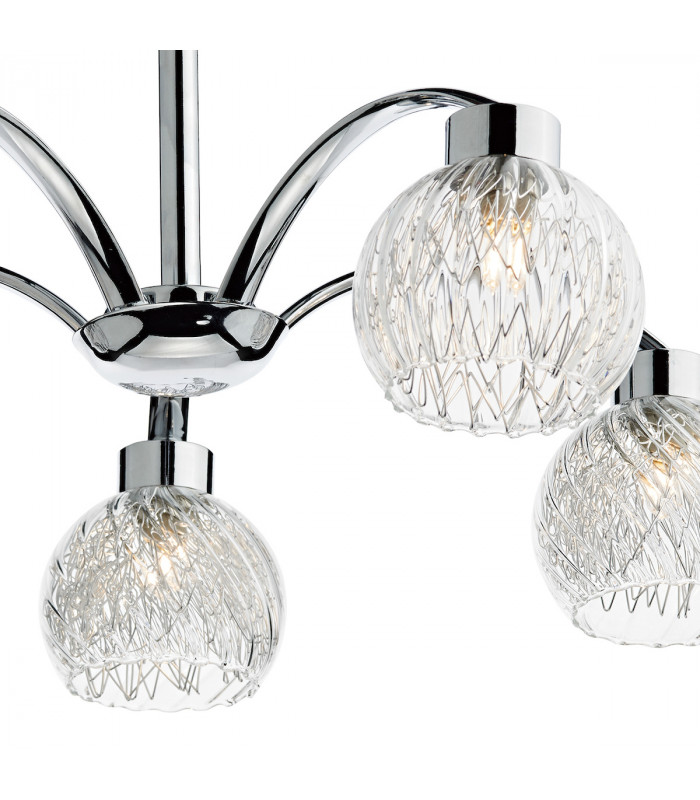Semi Flush Ceiling Light Light Polished Chrome, 5x G9