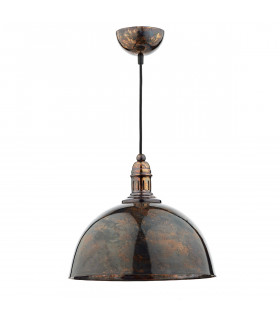Dome Pendant Light Mottled Bronze, 1x E27