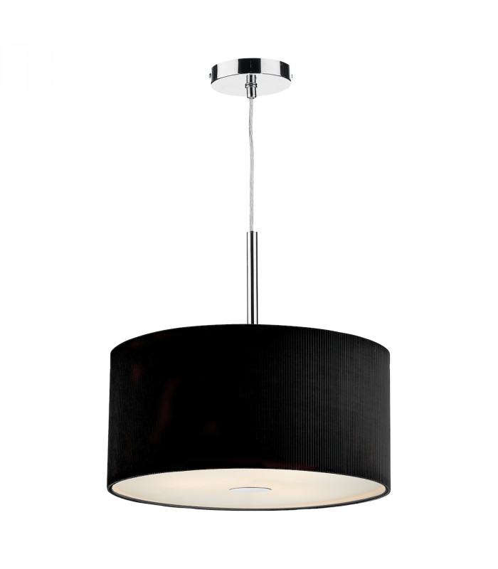 Cylindrical Pendant Light Black 400mm, 3x E27