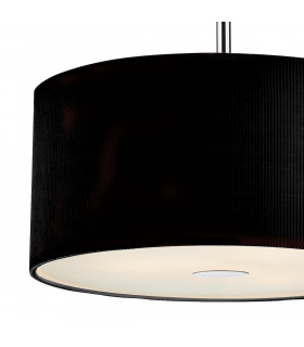 Cylindrical Pendant Light Black 400mm, 3x E27