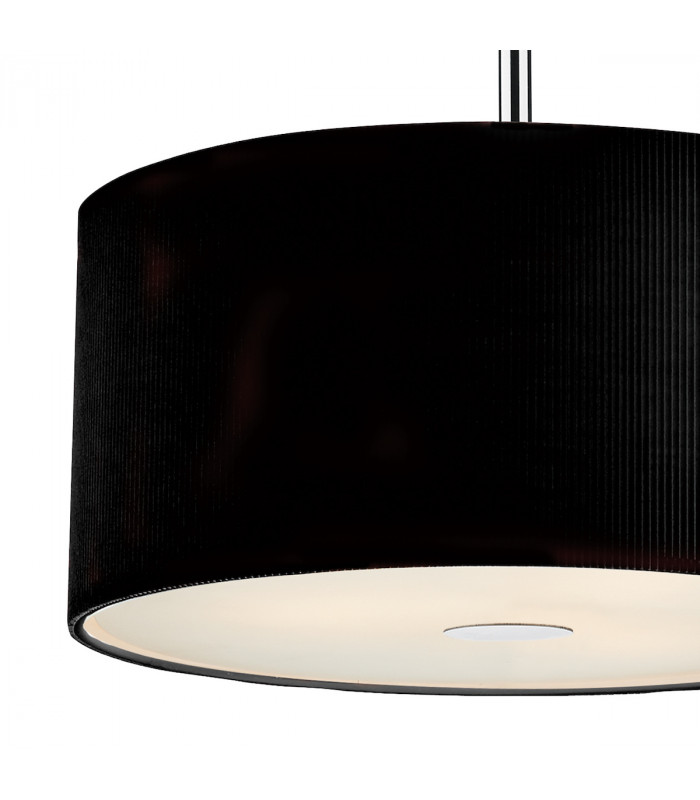 Cylindrical Pendant Light Black 400mm, 3x E27