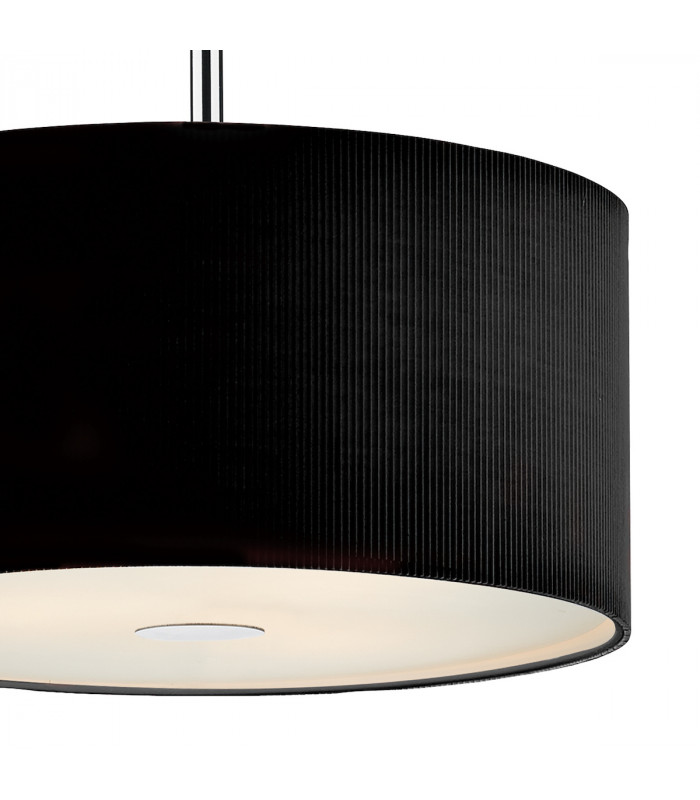 Cylindrical Pendant Light Black 400mm, 3x E27