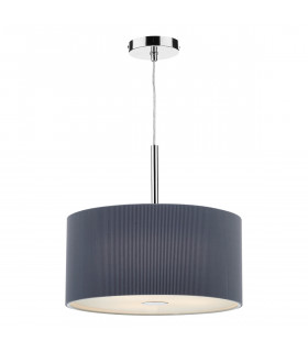Cylindrical Pendant Light 40cm Grey, 3x E27