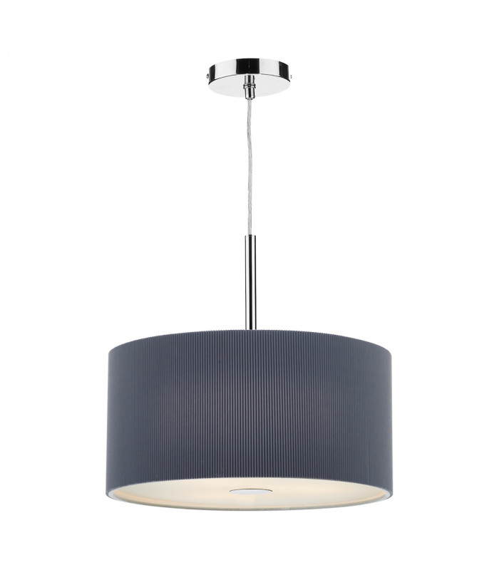 Cylindrical Pendant Light 40cm Grey, 3x E27