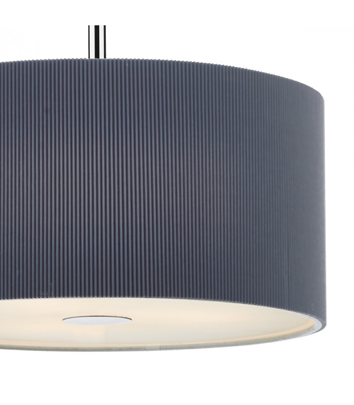 Cylindrical Pendant Light 40cm Grey, 3x E27