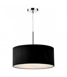 Cylindrical Pendant Light Black 600mm, 3x E27