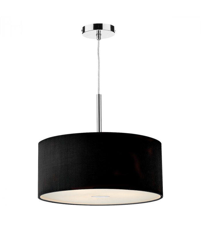 Cylindrical Pendant Light Black 600mm, 3x E27