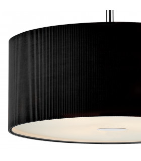 Cylindrical Pendant Light Black 600mm, 3x E27