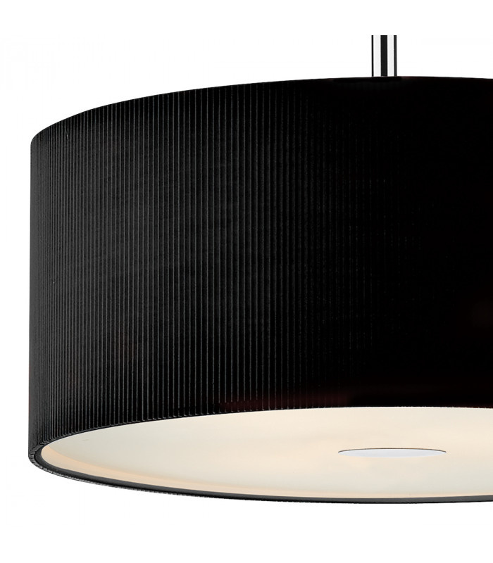 Cylindrical Pendant Light Black 600mm, 3x E27