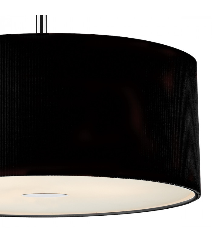 Cylindrical Pendant Light Black 600mm, 3x E27