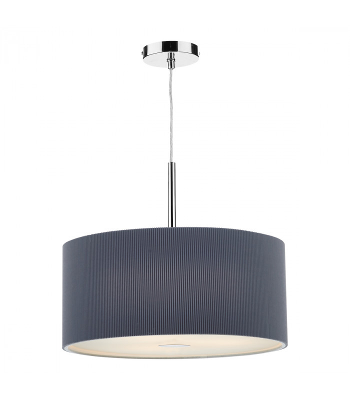 Cylindrical Pendant Light 60cm Grey, 3x E27
